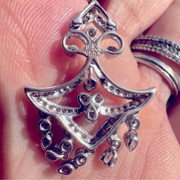 100% DIAMONDS 18K WHITE GOLD NECKLACE/ MADE IN ITALY - Picture 16 of 16